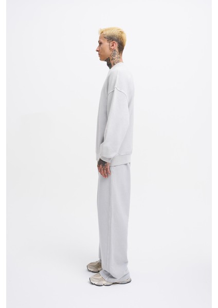 Erkek Yıkamalı Oversize Ghost Sweatshirt