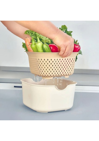 5 Parça Çok Amaçlı Set-Karıştırma Kabı,süzgeç,kesme Tahtası Limon ve Narenciye Sıkacağı Seti