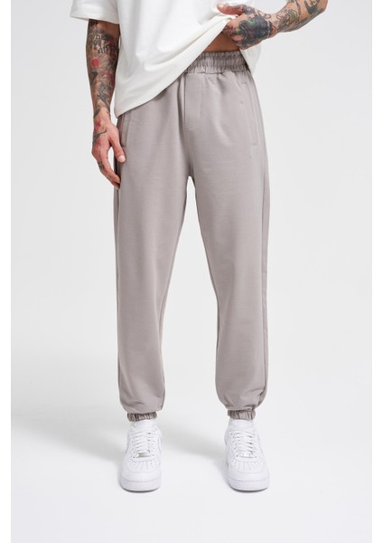Basic Regular Bel Paça Lastikli 3 Cepli Jogger Eşofman Altı Ice Gri