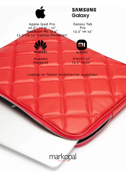 Kılıf Notebook Çanta Tablet Kılıfı Laptop Kılıfı 11" ve 13"-14" ve 15"-16" Kapitone Deri modelleri