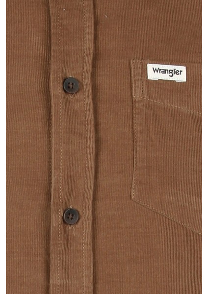 Erkek Regular Fit 100% Pamuk Kahverengi Gömlek - W5A14A211