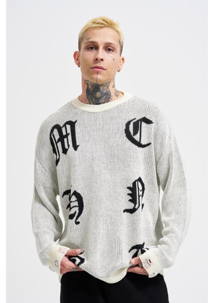 Erkek Gothic Kazak Ecru