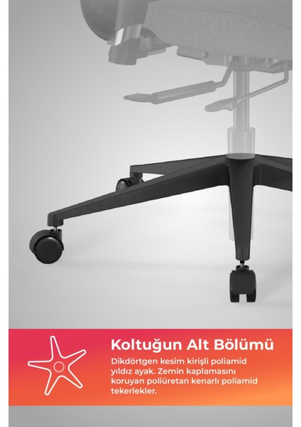 Ergolife Synchrosit 8 Ergonomik Ofis Sandalyesi | Tekerlekli, Fileli Öğrenci Sandalyesi -297.D.1.2F3