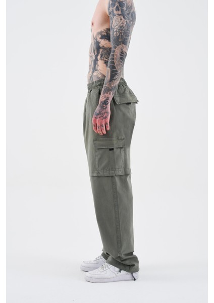 Erkek Denim Kargo Pantolon Khakı modelleri