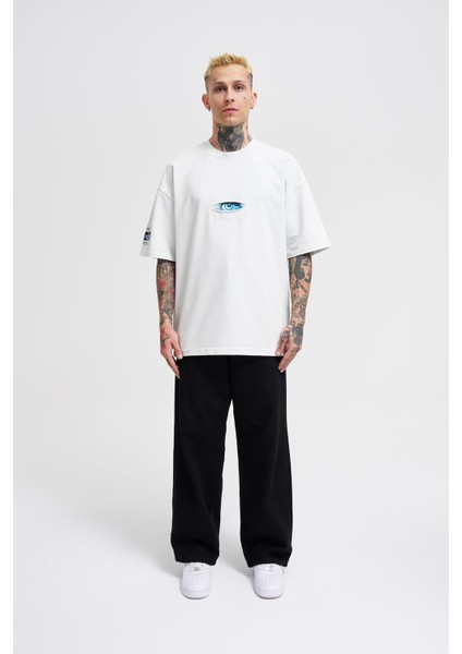 Erkek Born Again Eye Yıkamalı Oversize Gri Spotted Tişört fırsatları
