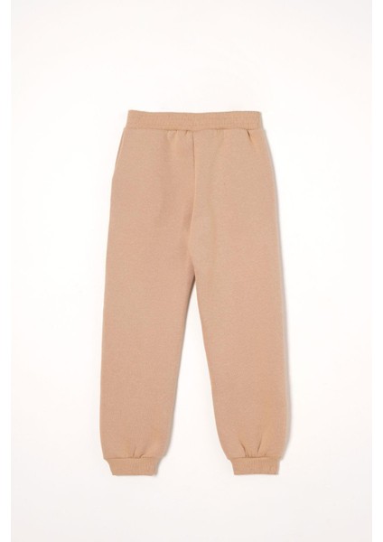 Kapüşonlu Uzun Kol Yazı Baskılı Vizon Renk Erkek Çocuk Eşofman Takım indirimleri