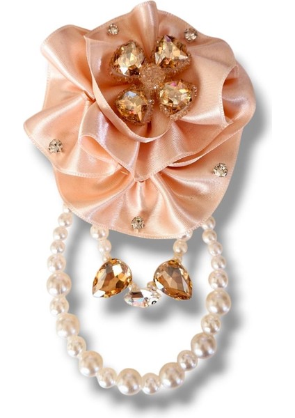 Pudra Saten Gül Broş, Yaka Iğnesi, Yaka Çiçeği fiyatları