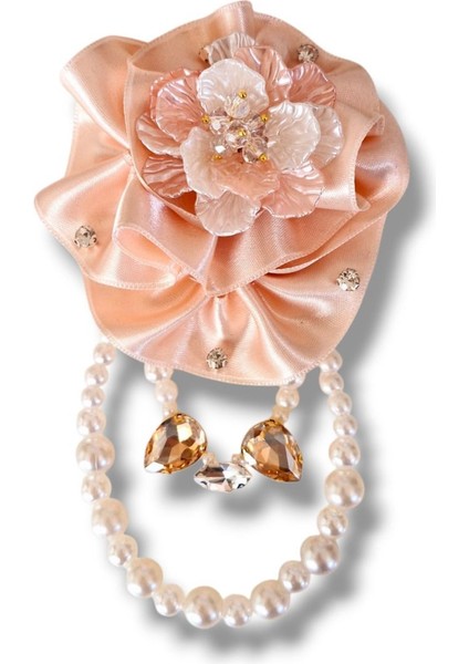 Pudra Saten Gül Broş, Yaka Iğnesi, Yaka Çiçeği fiyatları