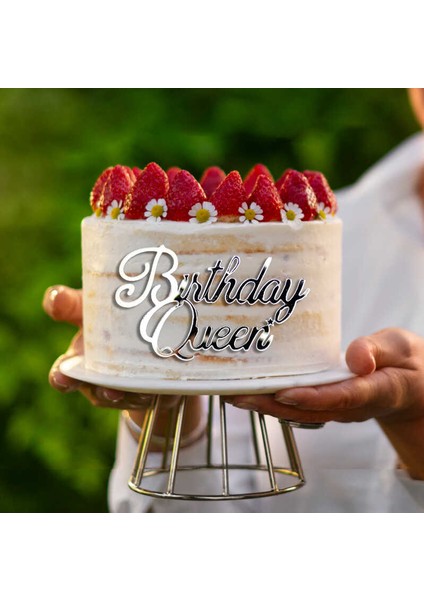 Pasta Önü Pleksi Birthday Queen Yazı modelleri