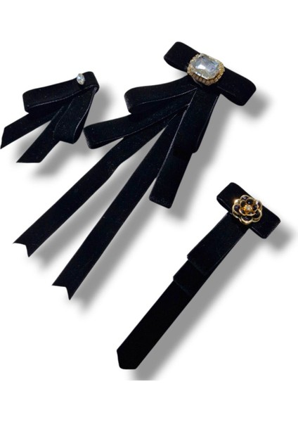 3 Lü Kadife Broş Set,yaka Iğnesi, Yaka Cicegi ,gül Broş