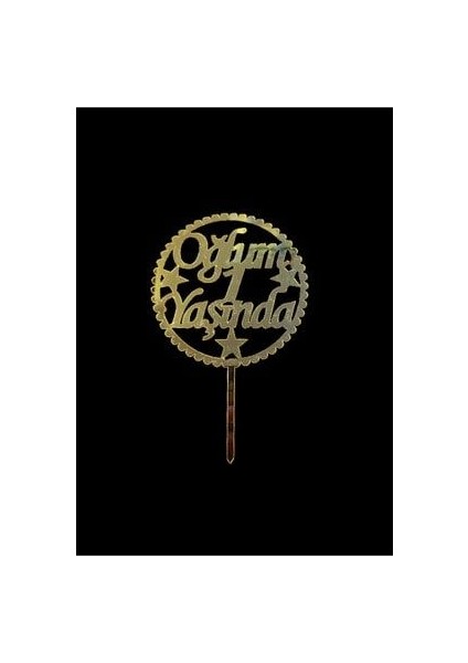 Oğlum 1 Yaşında Pleksi Daire Pasta Süsü