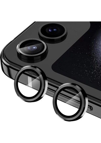 Samsung Galaxy Z Flip 7 ile Uyumlu Kamera Camı Lens Koruyucu Halka Seti - FC381