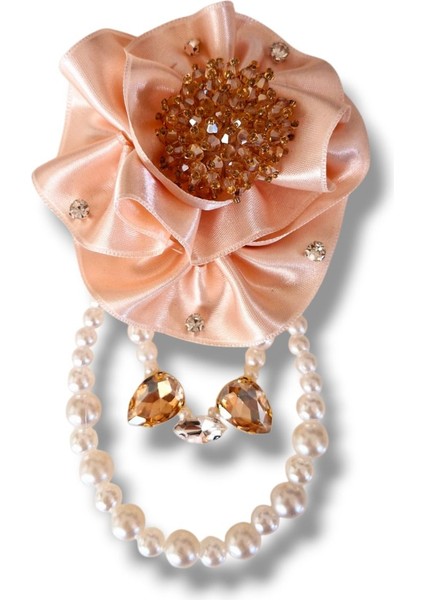 Pudra Saten Gül Broş, Yaka Iğnesi, Yaka Çiçeği fiyatları