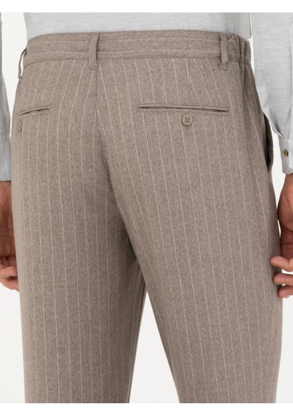 Erkek Vizon Slim Fit Kanvas Pantolon 50274024-VR052