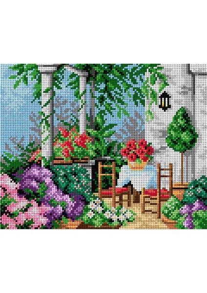 Baskılı Goblen Ev Bahçe 2258 24*34 cm