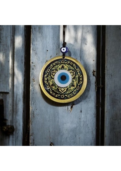 Lale Desenli Altın Rengi Nazar Boncuklu Füzyon Cam Duvar Dekoru fiyatları