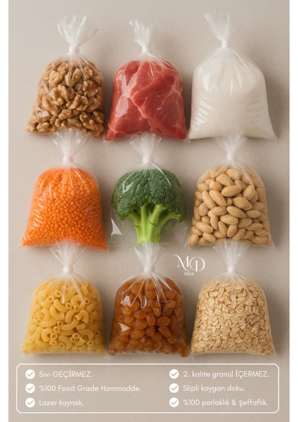 1 kg Büyük Boy | Premium Kalın Bakliyat Poşeti Kalite | Yırtılmaz & Sağlam Gıda Saklama Torbası