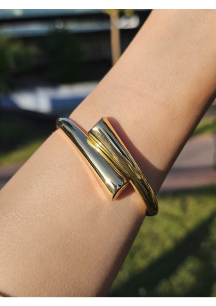 Damla Model Yılan Bileklik Gold Gümüş Kadın Kelepçe Kol Aksesuarı Sevgiliye Hediye Kutulu Yollanır fırsatları