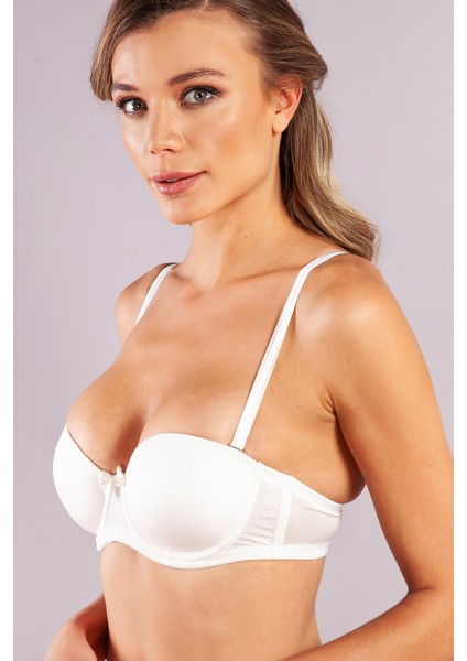Gabrıella Balconette Foam Cup Bra, Ekru Konforlu ve Şık Sütyen, Strapless