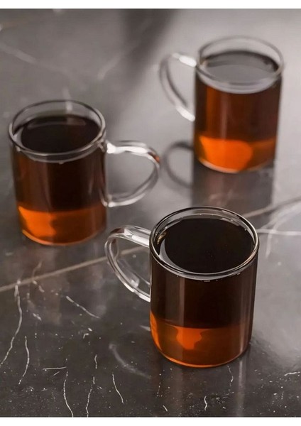 3 Lü Borosilikat Isıya Dayanıklı Cam Bardak 200 ml