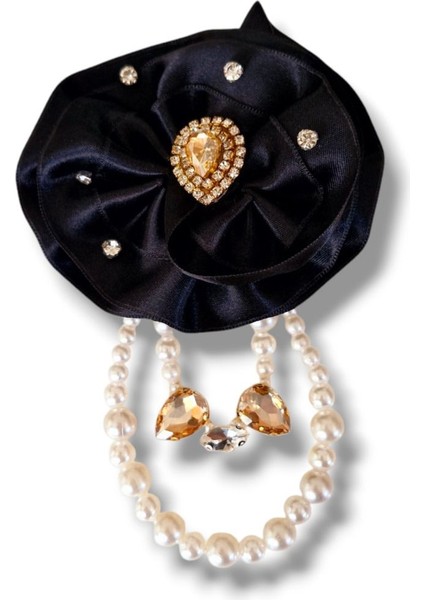 Saten Siyah Gül Broş, Yaka Iğnesi, Yaka Çiçeği fiyatları