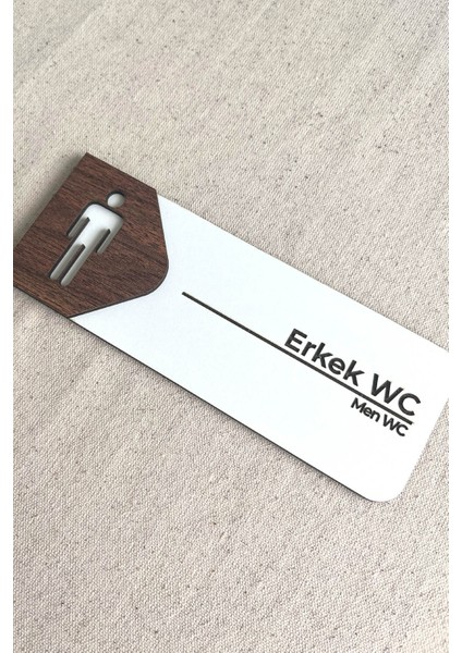 Erkek Wc Kapı Tabelası – Tuvalet Yönlendirme Levhası | 19X7 cm Çift Katmanlı fiyatları