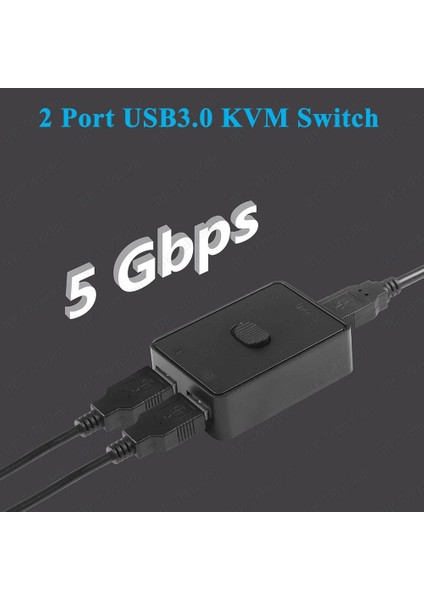 USB 3.0 2 Port Kvm Switch Çift Yönlü 1 Giriş 2 Çıkış - 2 Giriş 1 Çıkış