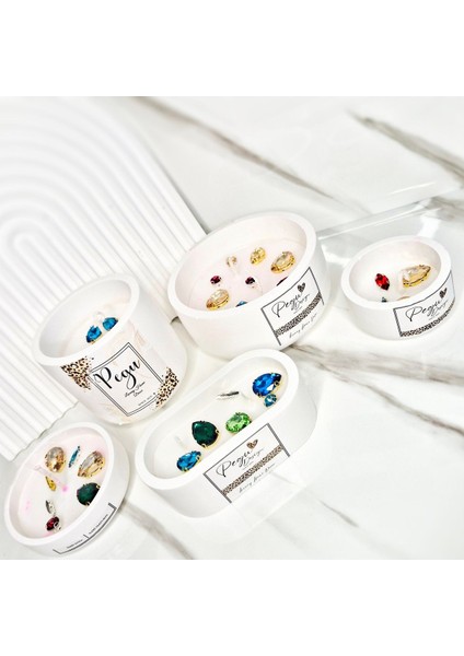 4 Lü Kristal Taşlı Özel Tasarım %100 Doğal Soya Wax Mum modelleri