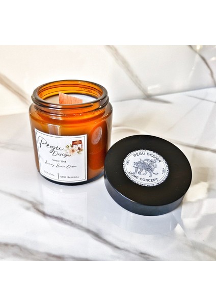 Lux Home Amber Kavanoz %100 Doğal Soya Wax Mum