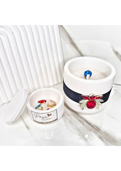 2 Li Arı Figürlü Kristal Taşlı Özel Tasarım %100 Doğal Soya Wax Mum
