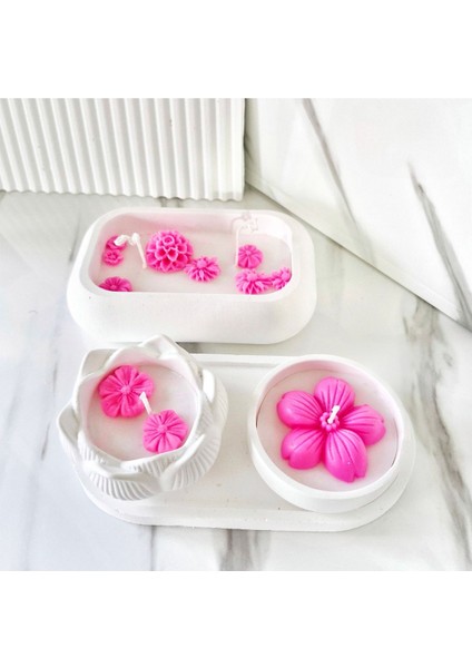 Lux Home 4 Lü Set Çiçek Bahçesi Serisi Büyük BOY,%100 Soya Wax Mum, Lotus fiyatları