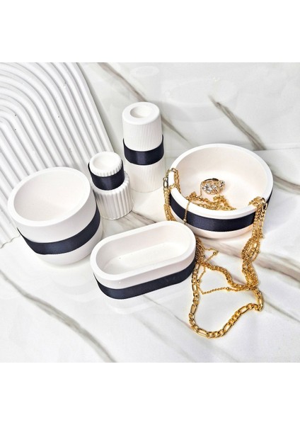 Lux Home 5 Li Set Siyah Satenli Dekoratif Mumluk ,samdan Yuvarlak Kavanoz modelleri