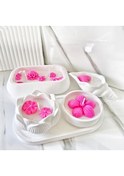 Lux Home 5 Li Set Çiçek Bahçesi Serisi Büyük BOY,%100 Soya Wax Mum, Lotus, Deniz Kabuğu fiyatları