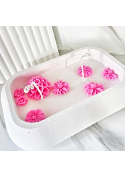 Lux Home Çiçek Bahçesi Serisi Büyük BOY,%100 Soya Wax Mum