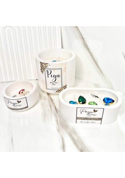 3 Lu Set Kristal Taşlı Özel Tasarım %100 Doğal Soya Wax Mum