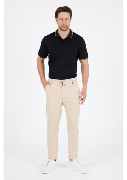 Erkek Duble Kumaş Düz Paça Rahat Kalıp, Cepli, Günlük ve Spor Şık Eşofman Altı Jogger PANTOLON-3667