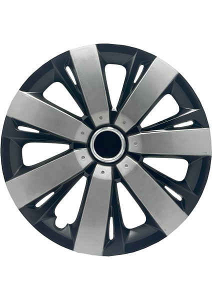 Peugeot Rifter Expert 15" Inç Uyumlu 4 Adet 1 Takım Gri Siyah Jant Kapağı
