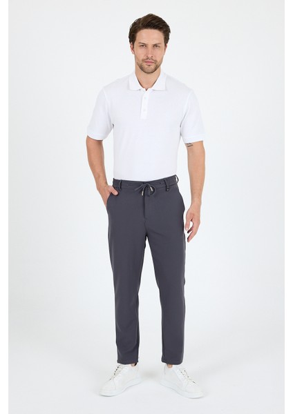 Erkek Duble Kumaş Düz Paça Rahat Kalıp, Cepli, Günlük ve Spor Şık Eşofman Altı Jogger PANTOLON-3667