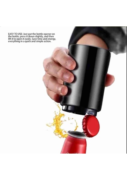 Sicco - Otomatik Basmalı Şişe Kapak Açacağı Multi Fonksiyonel Hızlı Meşrubat Soda Kapağı Uzun Ömürlük