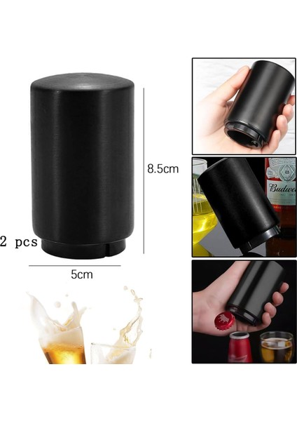 Sicco - Otomatik Basmalı Şişe Kapak Açacağı Multi Fonksiyonel Hızlı Meşrubat Soda Kapağı Uzun Ömürlük