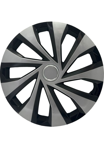 Renault Clio Symbol Megane 15" Inç Uyumlu 4 Adet 1 Takım Gri Siyah Jant Kapağı