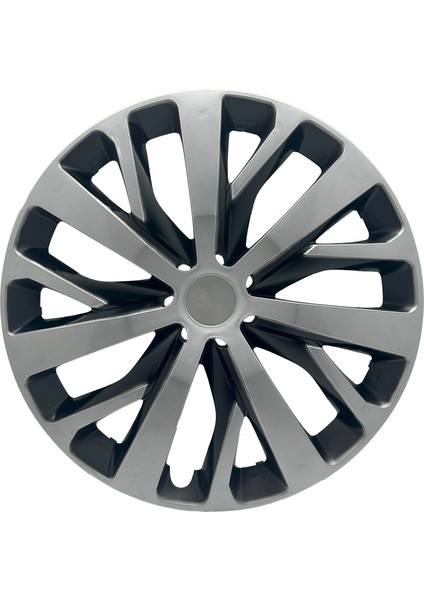 Renault Kangoo Trafic Master 15" Inç Uyumlu 4 Adet 1 Takım Gri Siyah Jant Kapağı
