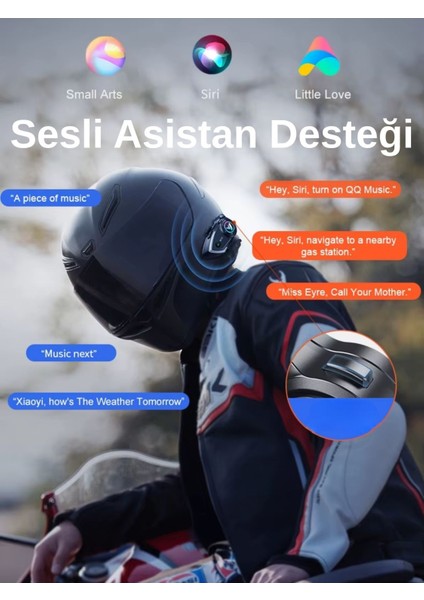 Y80 Intercom Bluetooth Motosiklet Kask Kulaklığı Uyumlu Intercom Kulaklık
