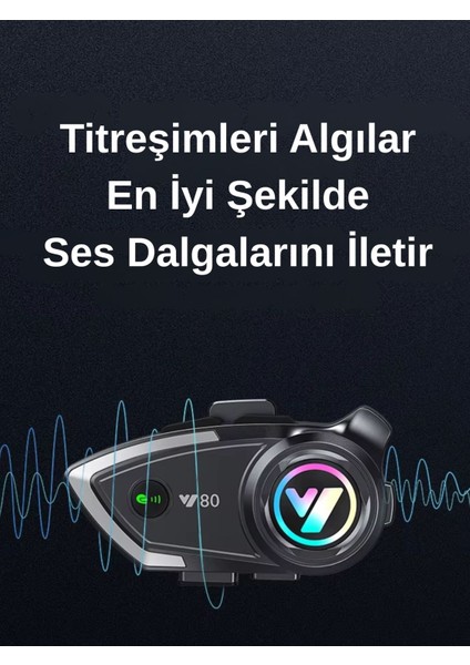 Y80 Intercom Bluetooth Motosiklet Kask Kulaklığı Uyumlu Intercom Kulaklık