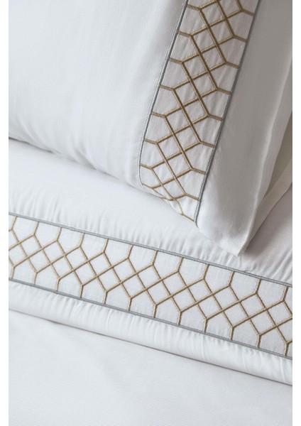 Çift Kişilik Nakışlı Bambu Nevresim Takımı Hera Whıte - Nevresım fiyatları