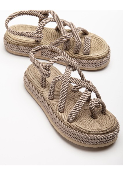 Bless Kadın Vizon Günlük Rahat Taban Hasır Sandalet Terlik modelleri