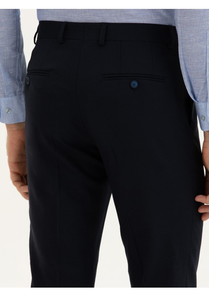 Erkek Lacivert Slim Fit Kumaş Pantolon 50277603-VR033