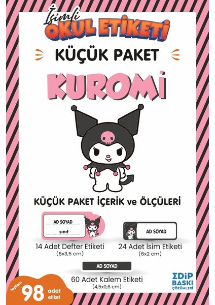 Kuromi Küçük Paket Okul Etiketi