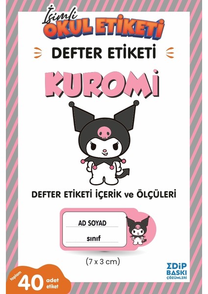 Kuromi Defter Etiketi