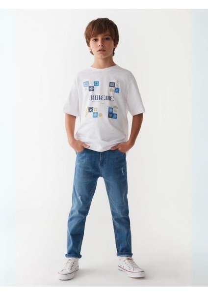 Çocuk Esnek Ince Kumaş Kot Pantolon fiyatları